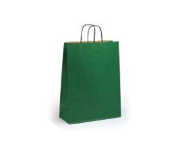 BOLSA PAPEL ASA RISADA 32X14X42 VERDE