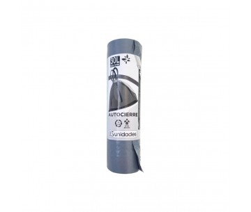 RL. 15 BOLSA BASURA GRIS AUTOCIERRE 52X60