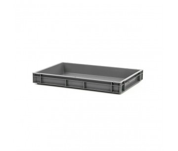 CAJA PLASTICO 600X400X73mm 12LTS GRIS FL/PL