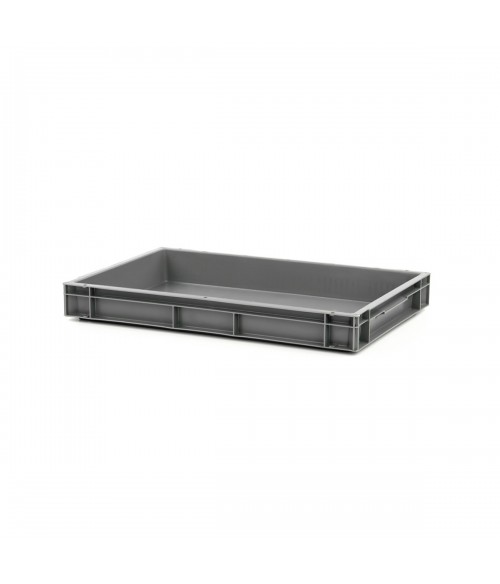 CAJA PLASTICO 600X400X73mm 12LTS GRIS FL/PL