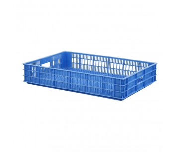 CAJA PLASTICO 750X500X132mm AZUL QUESERA