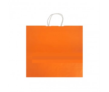 BOLSA PAPEL ASA RISADA 32X14X30 BEACHKLEIN NARANJA