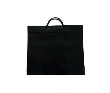 BOLSA PAPEL NEGRA ASA CORDON 55X50X12