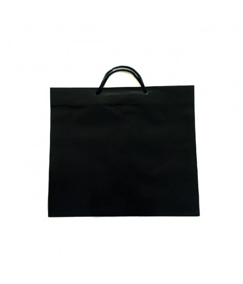 BOLSA PAPEL NEGRA ASA CORDON 55X50X12