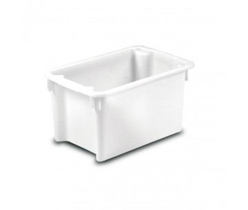 CUBETA PLASTICO 50LTS BLANCO 600X400X325mm