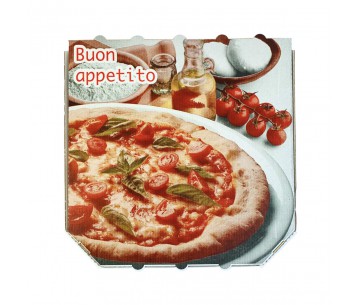 PQ. 100 CAJA PIZZA 33X33X3 "BUON APPETITO"