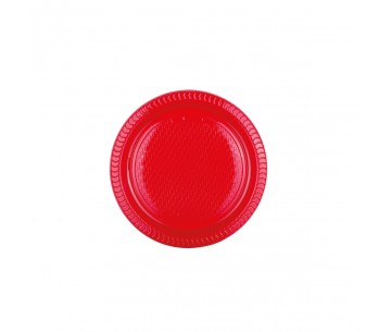 PQ. 10 PLATO PLAST. 22CM ROJO