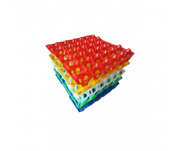 HUEVERA PLASTICA 30HUEVOS ROJO/BLANCO/AMARILLO