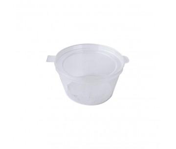 PQ. 50 TARRINA PP REDONDA BISAGRA 70CC MICRO