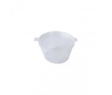 PQ. 50 TARRINA PP REDONDA TAPA BISAGRA 25CC MICRO
