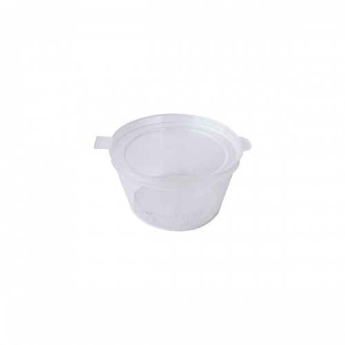 PQ. 50 TARRINA PP REDONDA TAPA BISAGRA 25CC MICRO