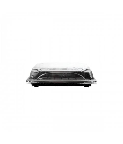 PQ. 50 ENVASE SUSHI NEGRO+TAPA 217X138X23