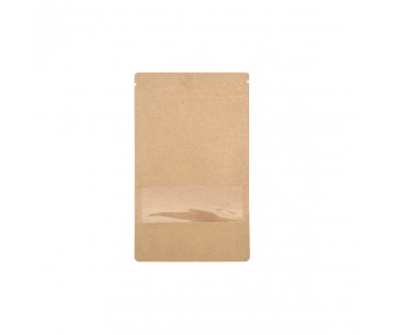 CJ.1000 BOLSA PAPEL KRAFT VENTANA 16X26+8