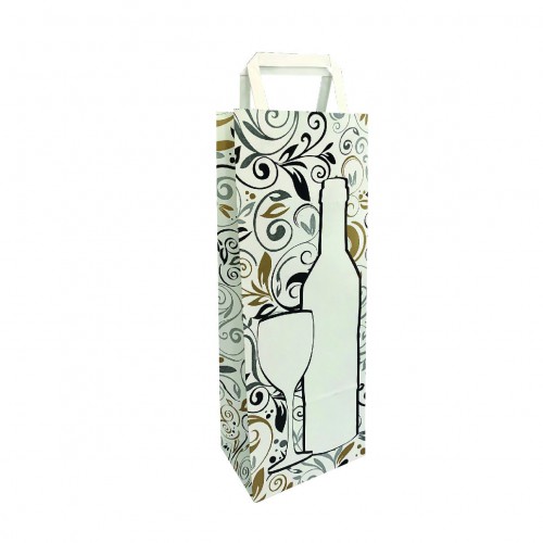 BOLSA VINO DISEÑO BLANCO 14X9X36