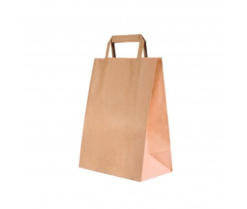 CJ.250 BOLSA PAPEL ASA PLANA 26X12X35 MARRON