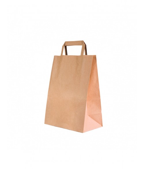 CJ.250 BOLSA PAPEL ASA PLANA 26X12X35 MARRON