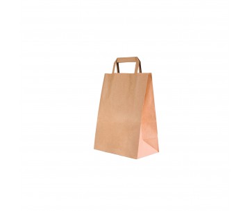 CJ.250 BOLSA PAPEL ASA PLANA 18X10X23 MARRON