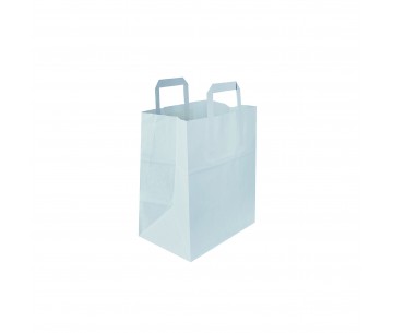 CJ.250 BOLSA PAPEL ASA PLANA 26X12X35 BLANCA