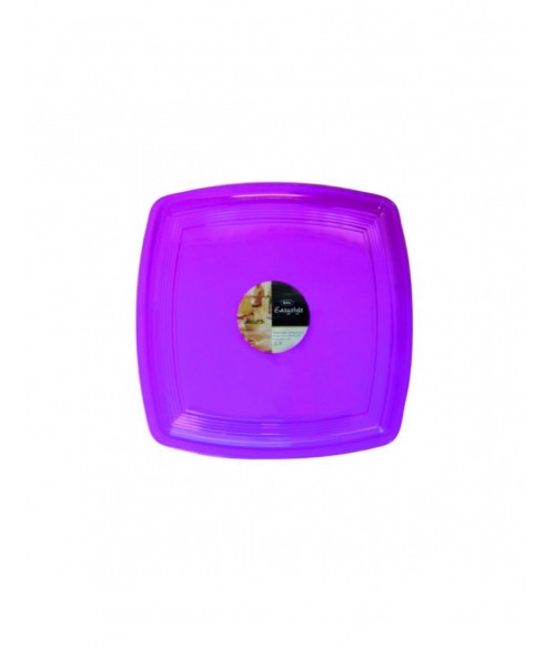 PQ. 2 BANDEJA PLASTICA CUADRADA FUCSIA