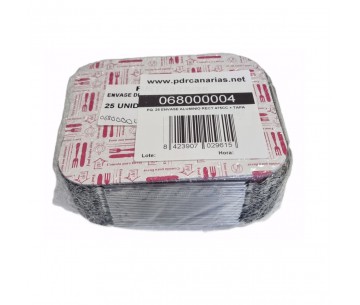 PQ. 25 ENVASE ALUMINIO RECT 475CC + TAPA
