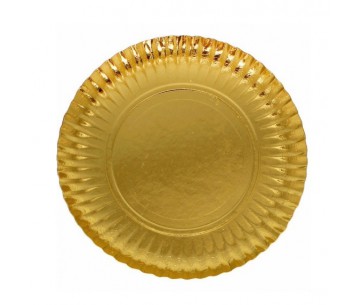 PQ.100 PLATOS CARTON "ORO" 23CMS