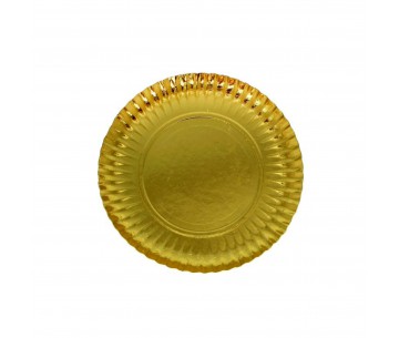 PQ.100 PLATOS CARTON "ORO" 25CMS