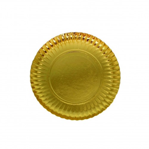 PQ.100 PLATOS CARTON "ORO" 25CMS