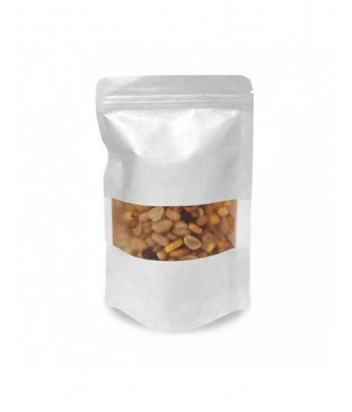 CJ.500 BOLSA PAPEL BLANCA VENTANA 20X30+10