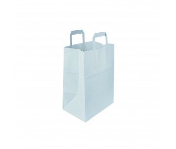 CJ.250 BOLSA PAPEL ASA PLANA 20X11X28 BLANCA