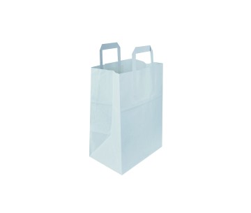 CJ. 250 BOLSA PAPEL ASA PLANA 22X11X32 BLANCA