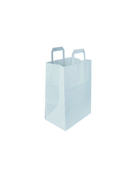 CJ. 250 BOLSA PAPEL ASA PLANA 22X11X32 BLANCA